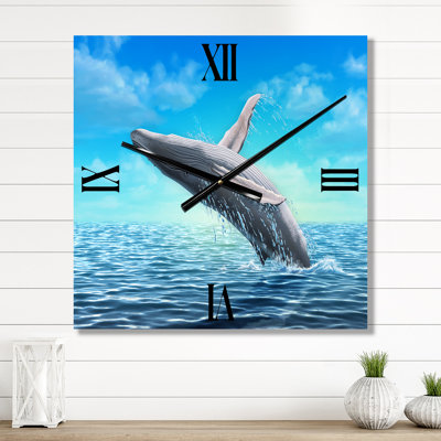 Humpback Whale Jumping - Farmhouse Wall Clock