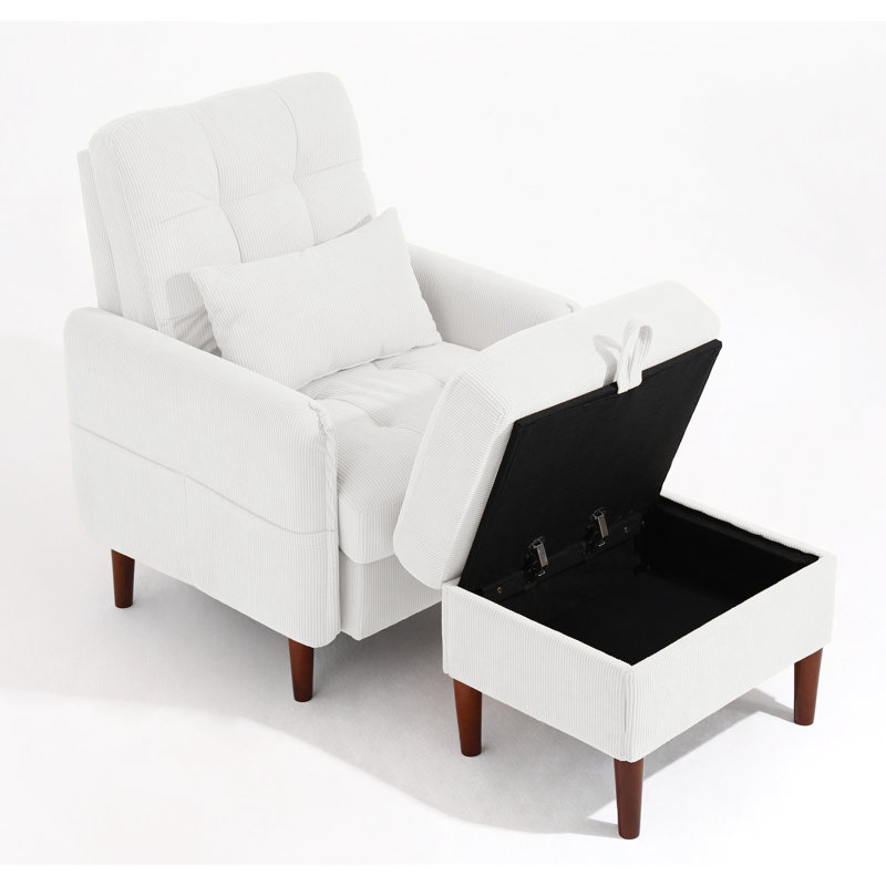 Upholstered Accent Chair, White
