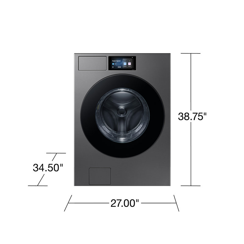 Samsung 5.3 cu. ft. Bespoke AI Ultra Capacity Front Load Washer with AI Home and AI OptiWash+ in Dark Steel, Dark Steel