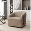 Fauteuil demi-tonneau pivotant en similicuir Broderic-1979426724