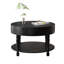 Table basse avec compartiment caché, table basse ronde avec tablette de rangement pour le salon-753806394