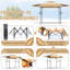 3,3 X 12,5 pi Pavillon de jardin pour barbecue avec toit et toit kaki-124522622