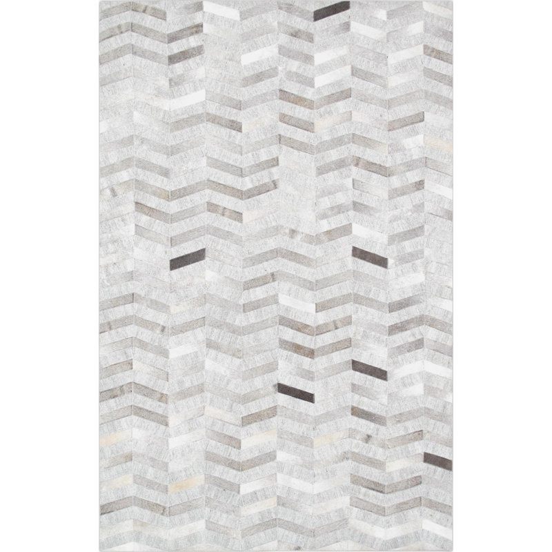 Tapis argenté en cuir de vache cousu à la main Galaxy, Rectangle de 10 pi x 14 pi