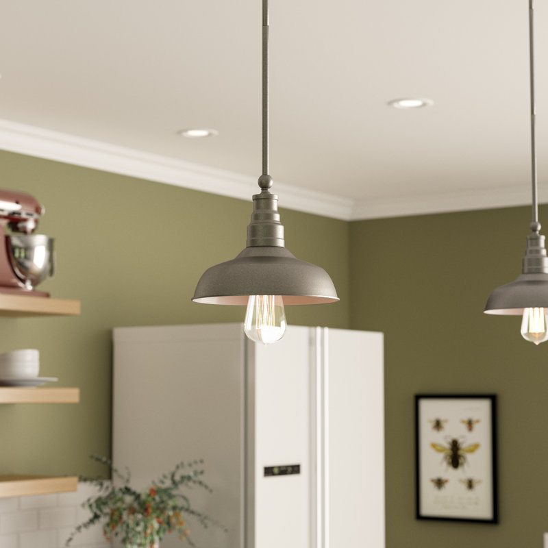 Caryn 1 - Light Silver Single Pendant, Galvanized