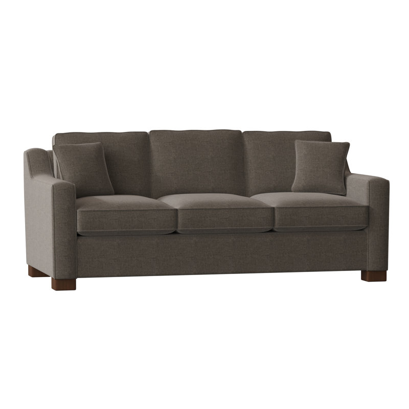 Aceyon Upholstered 79'' Reclining Sofa, Walnut, Jango Mushroom