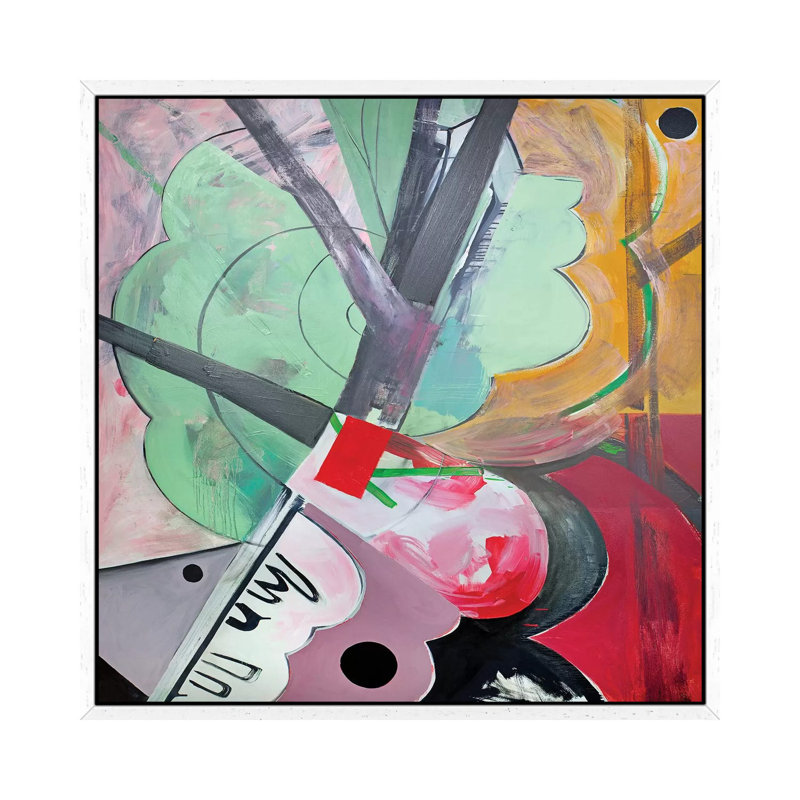 Intersection by Pamela Staker - Painting on Canvas, White Framed, 45.72 cm H x 45.72 cm W