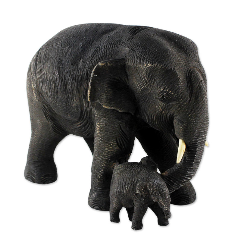 Love and Care Teakwood Sculpture, Black, Right