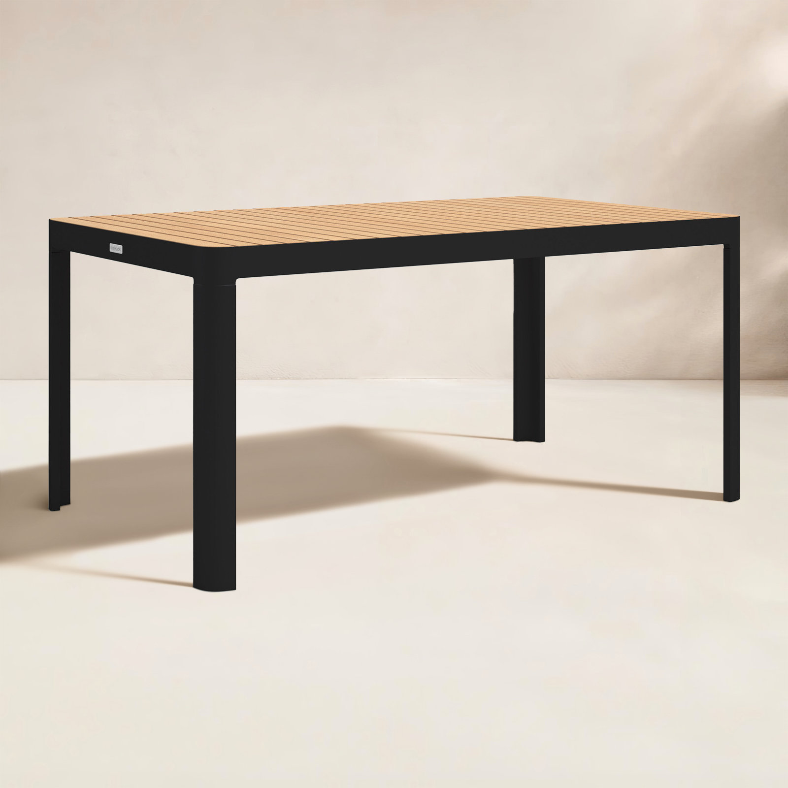 Brix 83" Teak Patio Dining Table, Black