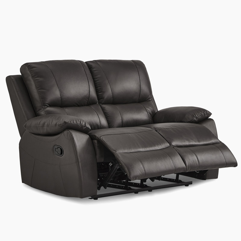 Ensemble de salon en cuir 3 pièces avec inclinaison manuelle, accoudoirs rembourrés et ressorts ensachés Rostand