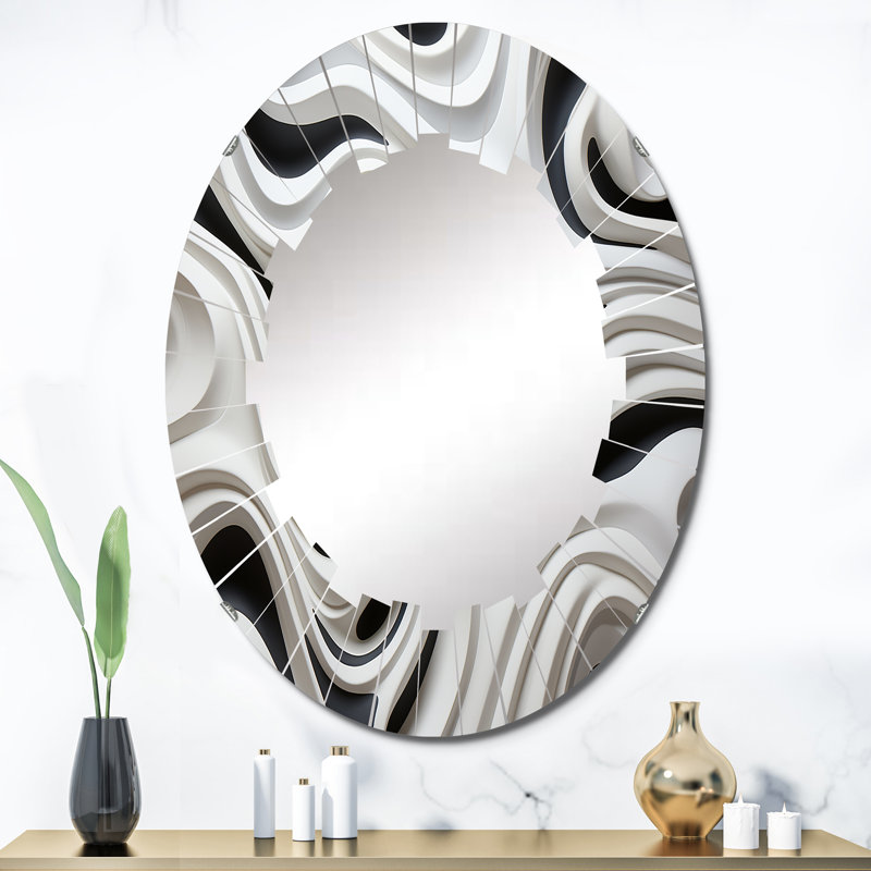 Olaoluwa - Miroir mural moderne ovale, 36 po x 24 po