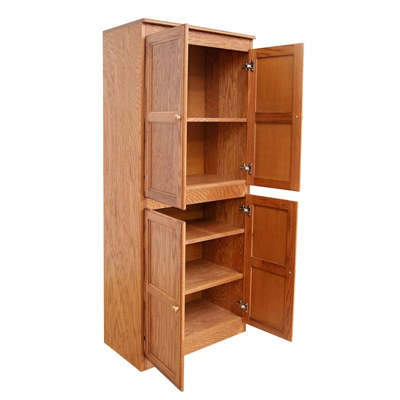  Armoire de rangement à 5 tablettes avec portes l 30 po x H 72 po, Oak