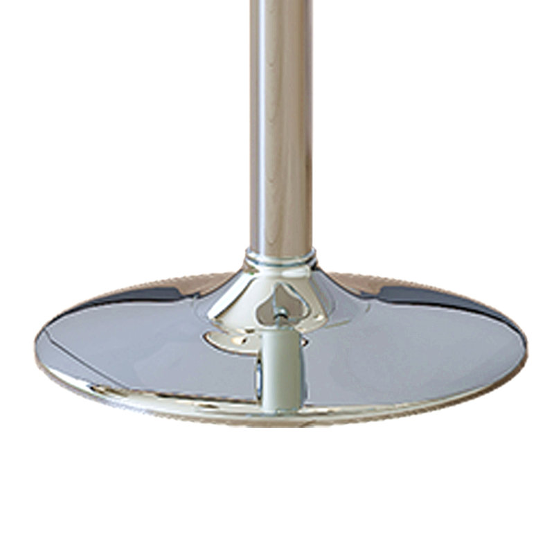 PU Bar Stool Set - 2-Piece, Featuring Vertical And Smooth-Lined Backrests With Trumpet-Shaped Silver Metal Legs, White