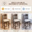 Tabouret de bar rembourré de 65 cm (25,59 po) avec dossier à lattes verticales et pieds en bois massif-1250565940