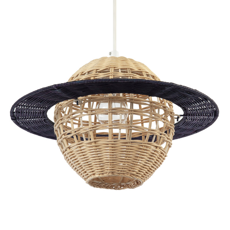 24cm H Rattan Drum Pendant Shade ( No Direct Attachment Method ) in Brown