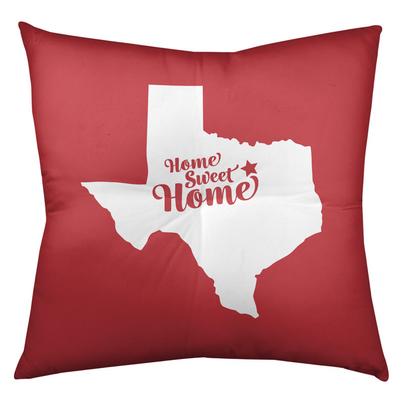 Coussin Sweet Home, 26 po x 26 po, Rouge, Fort Worth