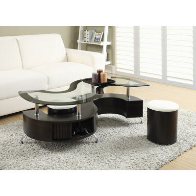 Buckley Cappuccino 3-Piece Coffee Table/Stools Set