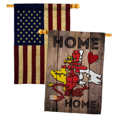 Double Sided 40'' H x 28'' W Polyester House Flag