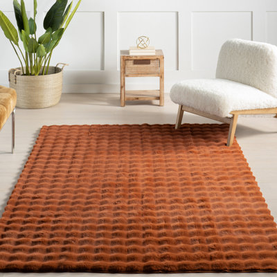 Jeni SuperiorWash Solid Faux Rabbit Machine Washable Area Rug