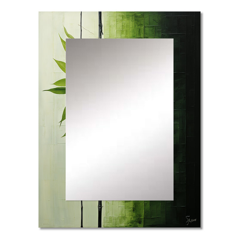 Miroir mural Green Ferm Simple Collage III - feuilles, 32 po x 24 po