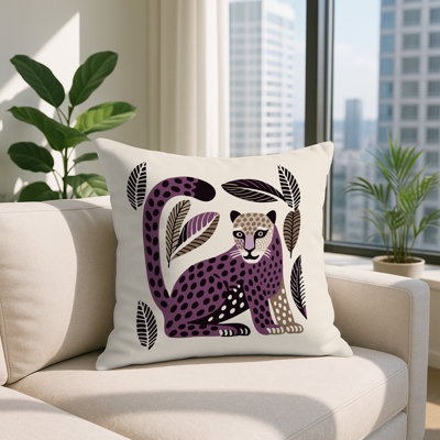 Oreiller carré réversible intérieur / extérieur Ayra Leopard