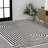 Freya Modern Scandinavian Arch Stripe Monotone High-Low Black/White Rug-1461079871