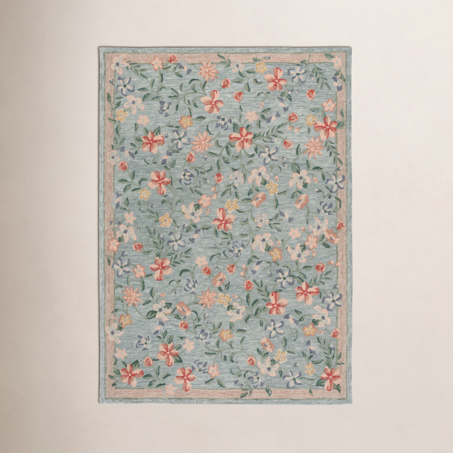 Martha Stewart Hand-Tufted Floral Wool Rug, Rectangle 8' x 10'