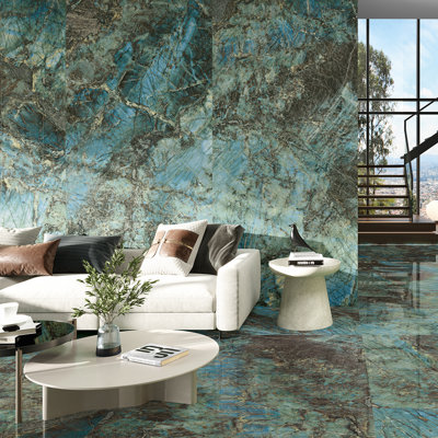 Riptide 24" x 48" Onyx Polished Porcelain Tile
