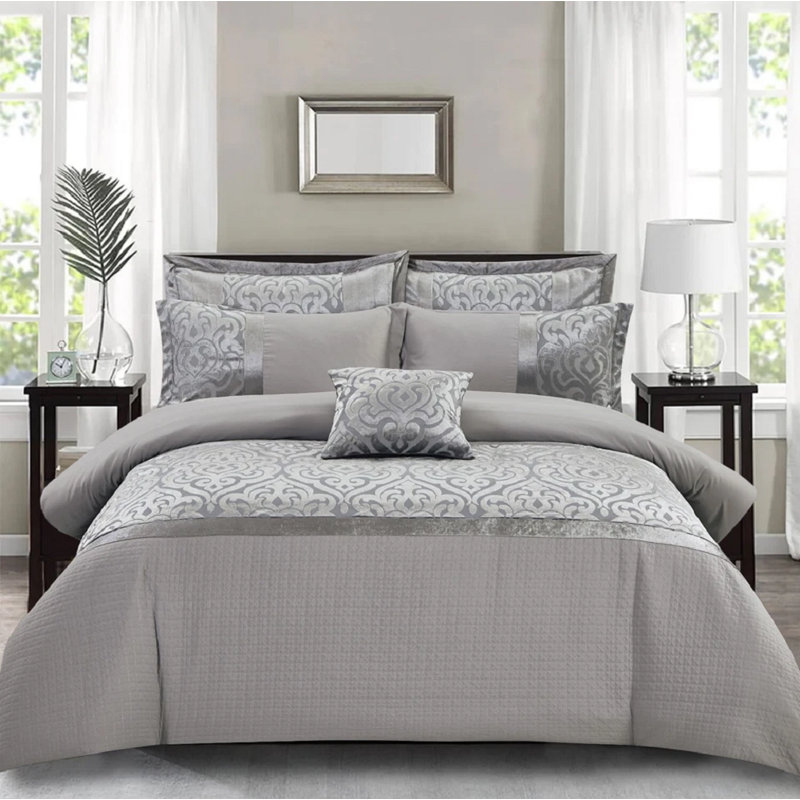Duvet Cover Infinity, Silver, King