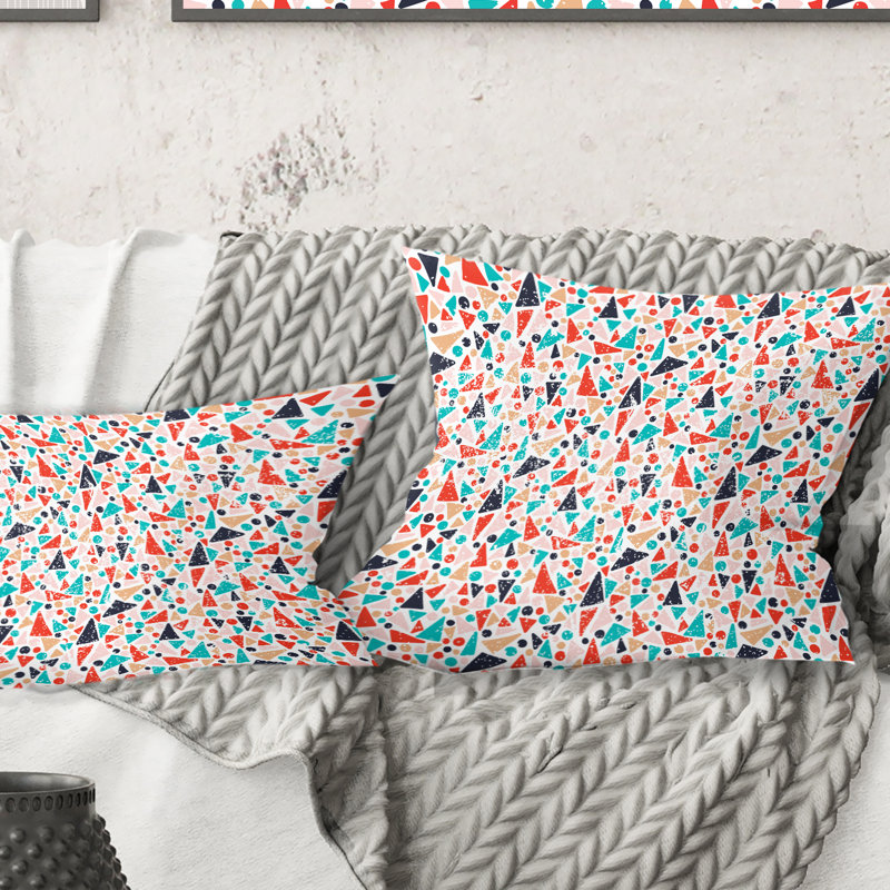 Coussin décoratif rétro à motif abstrait II - Mid-Century, 18 po x 18 po