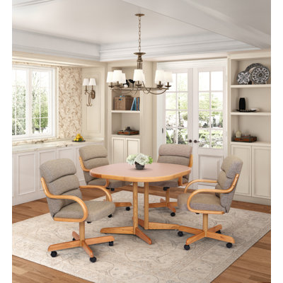 5-Piece Double-Pedestal Caster Dining Set