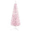Snow Flocked Artificial Pencil Christmas Tree with Realistic Branches and Plastic Base Stand