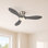 Ventilateur de plafond encastré en bois massif 42 po avec lumière DEL et télécommande