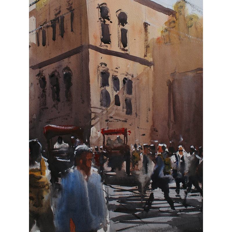 Fort Corner | Aquarelle sur cartouche | Par Deepa Kushwaha