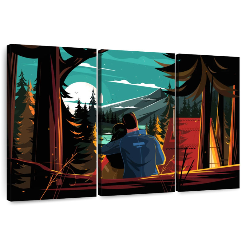 Hardie Camping Couple, 42" H x 65" W
