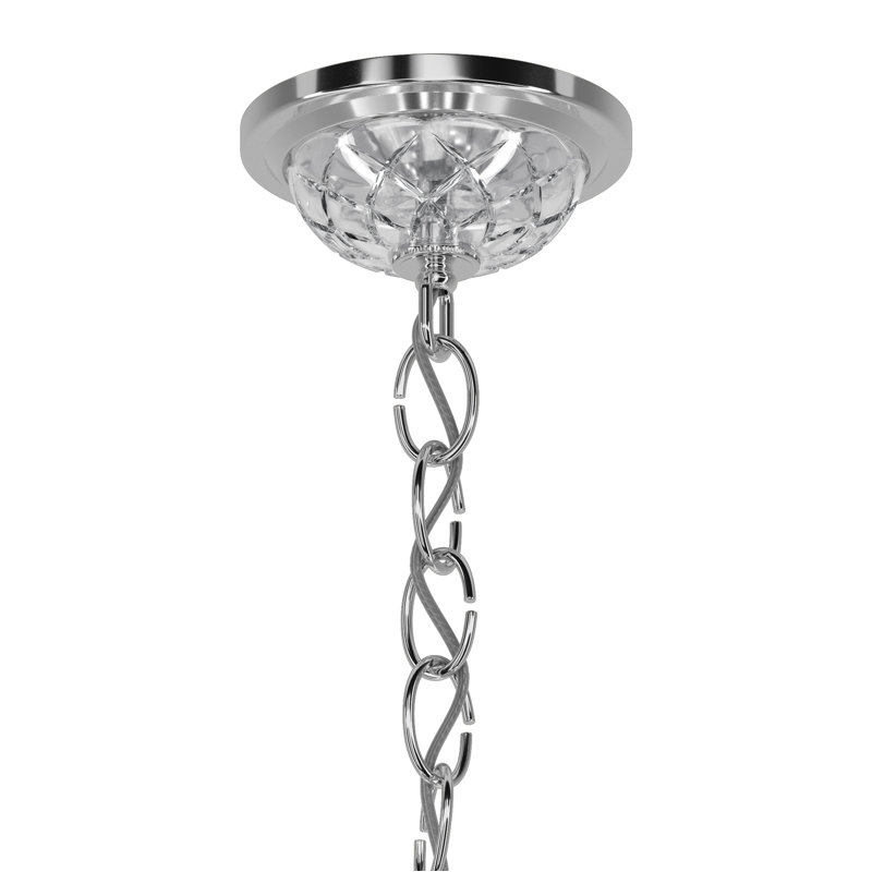 Century 28 - Light Glass Chandelier, Polished Silver
