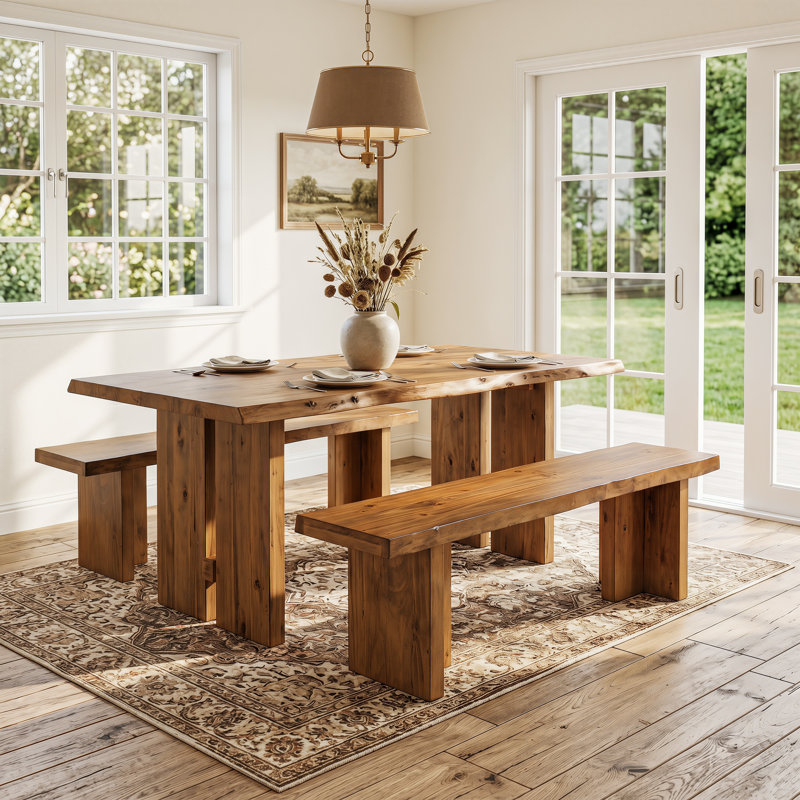 Banc de salle à manger en bois 55 pouces