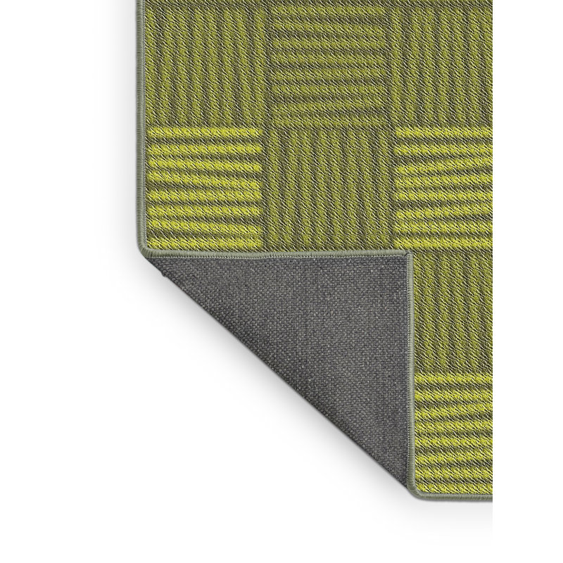 Tapis à motif géométrique vert, Rectangle 2 pi x 3 pi