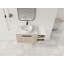 Meuble-lavabo moderne 42 po avec lavabo d'art en céramique, dalle de pierre plate et petites tablettes de rangement, porte à fermeture douce