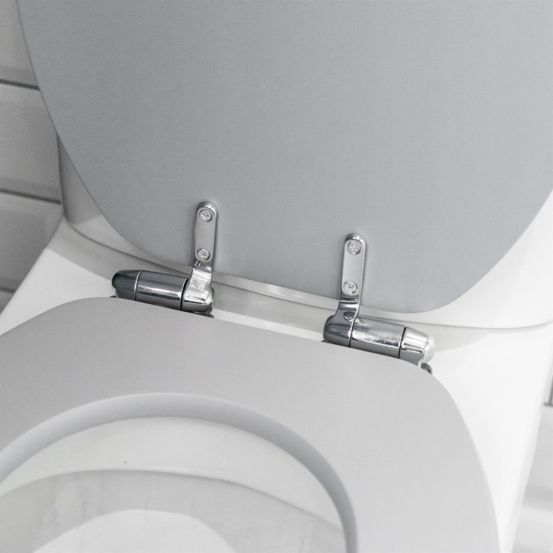 Harbour Housewares - Wooden Soft Close Toilet Seat, Grey