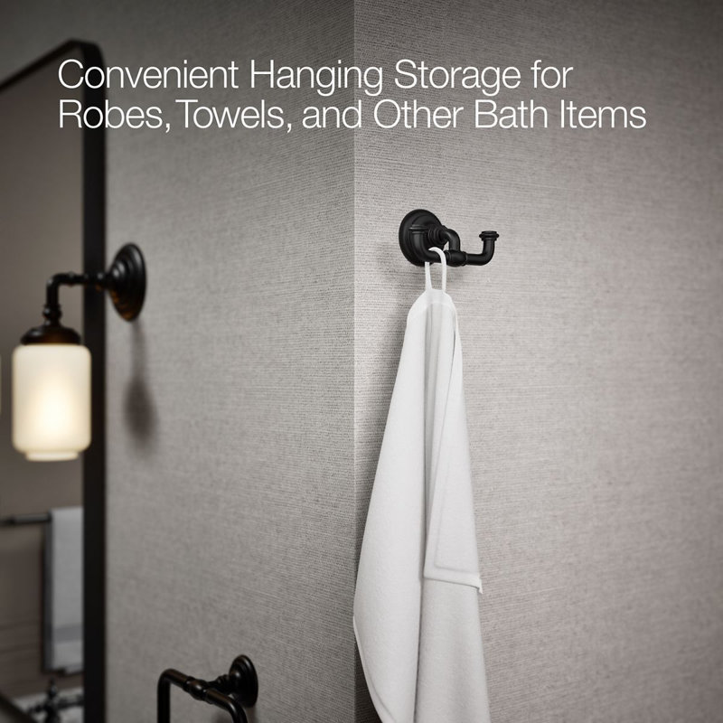 Artifacts® Double Wall Mounted Robe Hook, Matte Black