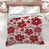 Motif floral rouge et rose
