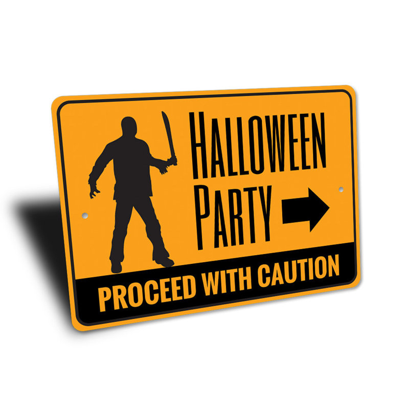 Panneau d'Halloween en aluminium, H 18 po x l 12 po x P 0,06 po