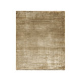 Tapis beige en soie noué à la main de conception unique 2 pi 4 po x 3 pi 3 po