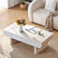 Table basse avec plateau en faux marbre, table basse avec tiroir cannelé, table basse