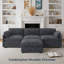 Canapé-lit modulable Cloud de 280 cm avec poufs combinables à volonté, en velours côtelé à motif de mèches de lanterne, pour un salon moderne.-1900796561-1898173698