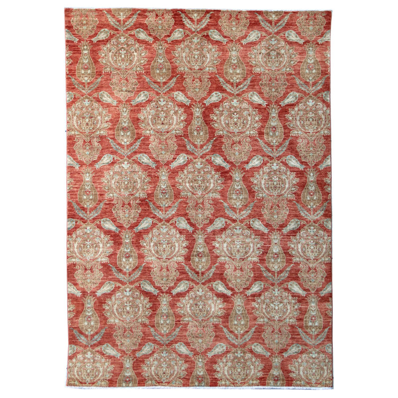 Tapis orange / persimon / chameau nouvel âge 6 pi 8 po x 9 pi 9 po