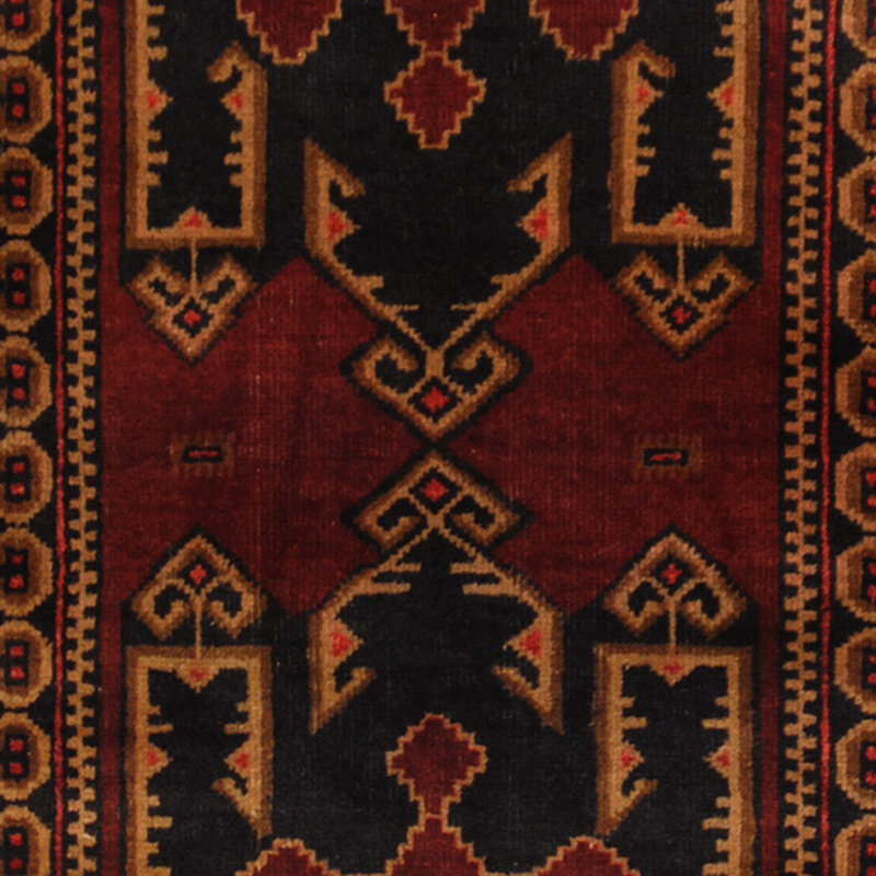 Tapis brun en laine noué à la main One-of-a-Kind Ellerslie Balouchi