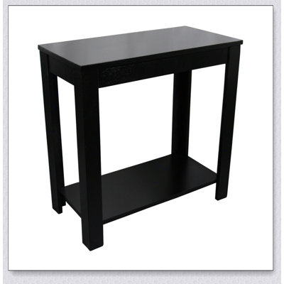 24" Tall Wooden End Table with Black finish