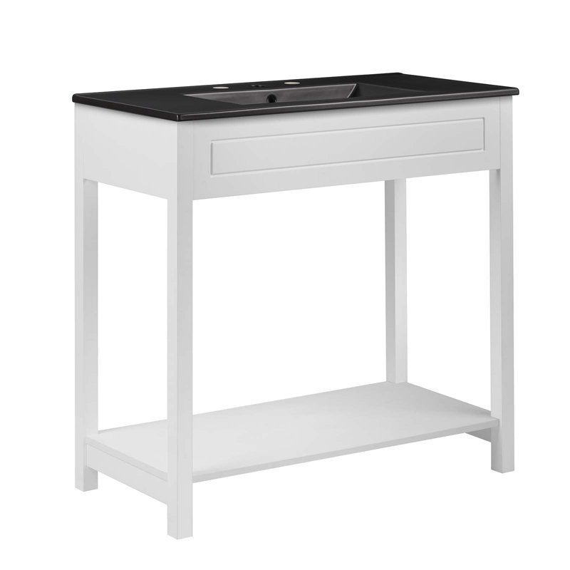 Meuble-lavabo 36 po Modway Altura, Noir, Blanc