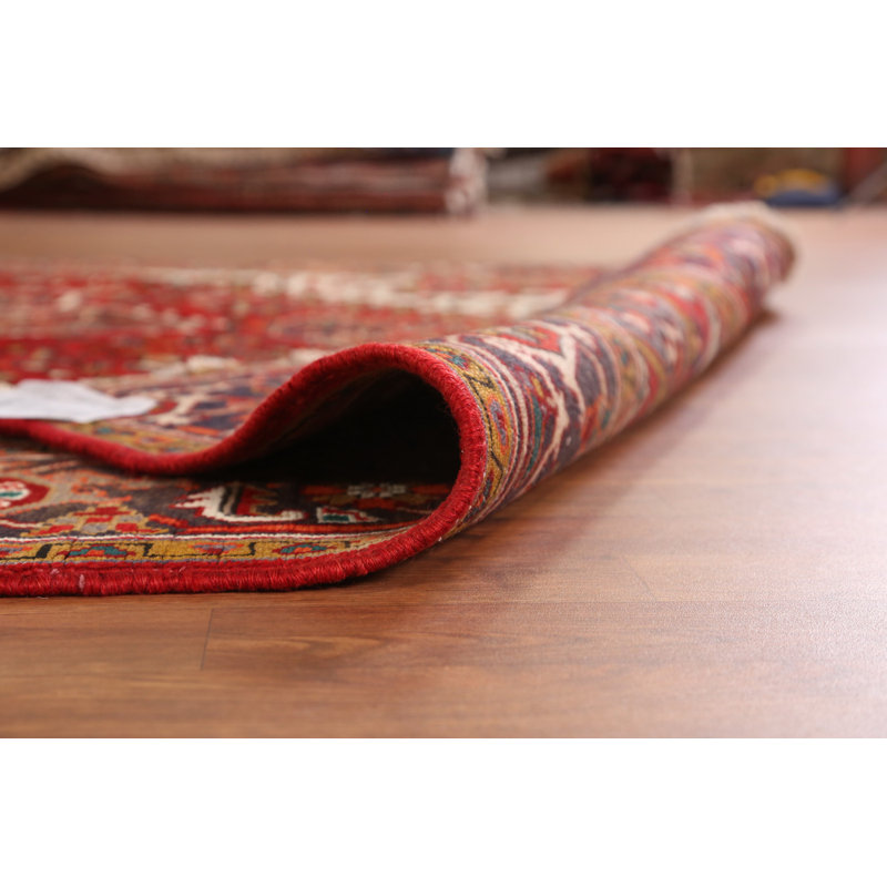 Tapis traditionnel rétro médaillon rouge 7 x 9